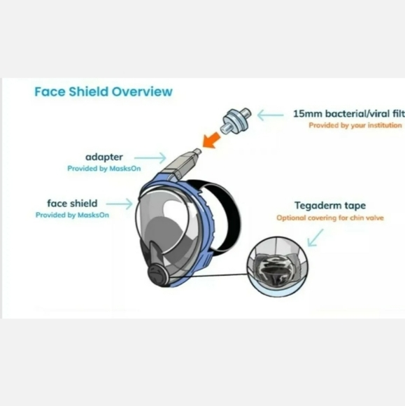 Ocean Reef Snorkel Kits Full Face Shield Air Adapter Size M/L & Travel Bag. - Picture 2 of 7